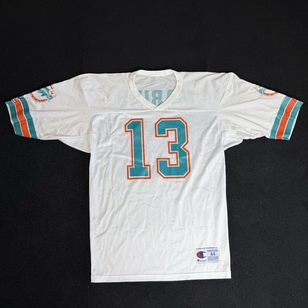 Vintage 90s Champion Dan Marino #13 Miami Dolphins Jersey Size 44 USA White